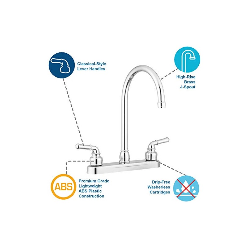 Pacific Bay Lynden Modern High Arc Kitchen Sink Faucet -