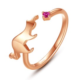 VIKI LYNN Cat Ring Open Adjustable Rings with Cubic Zirconia and 925 Sterling Silver Birthday Christmas Valentine's Day Gifts for Women, Sterling Silver Sterling silver Zirconia, Cubic Zirconia