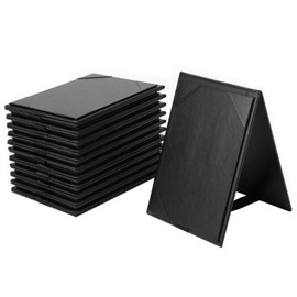 QWORK Double Sided Menu Holders 4 x 6 Inch, 12 Pack Foldable Display with Ribbon Support