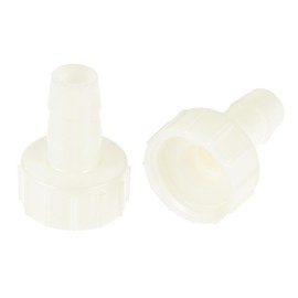 sourcing map ABS Hose Connector Fitting Coupling 10 mm Barb x G1/2 Female Thread Pipe Adaptor White Pack of 2