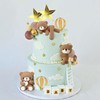 Decoración para tartas de oso con letras de bebé, decoración