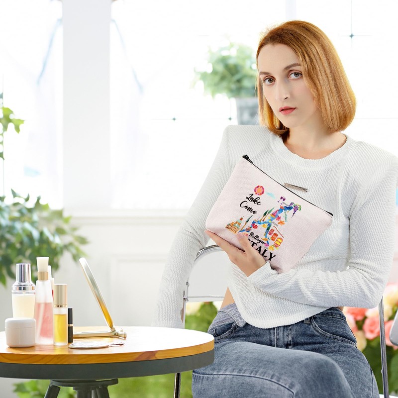 Lake Como Map Cosmetic Bag Bellagio Travel Gift Lake Como