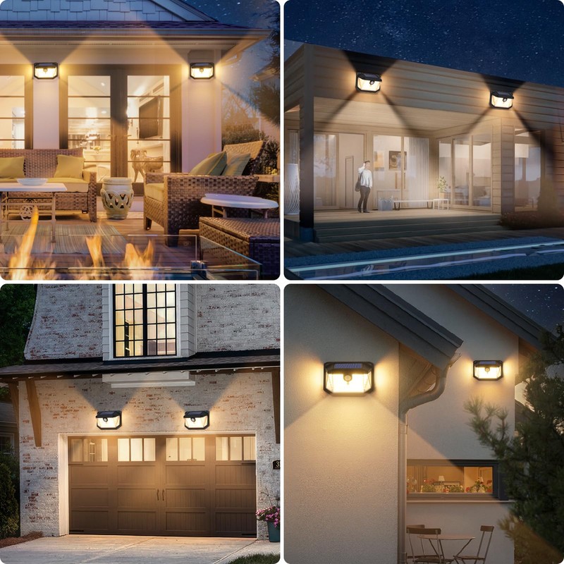 2-Pack Solar Outdoor Lights, Super Bright Solar Powered Motion Sensor