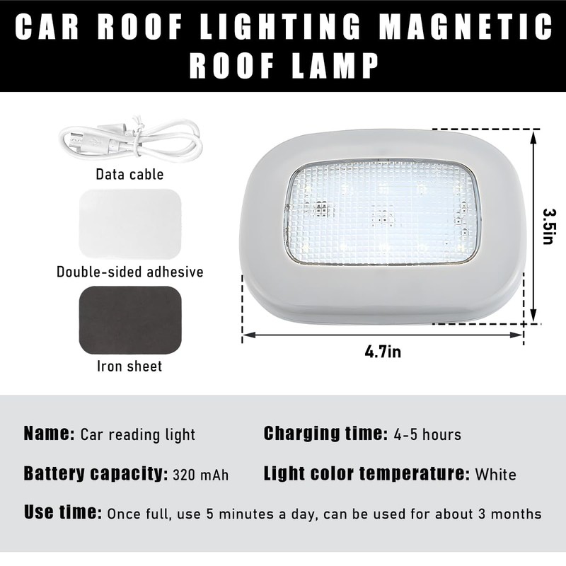 Gasedin Magnetic Dome Light for Car, Car Interior Portable Magnetic