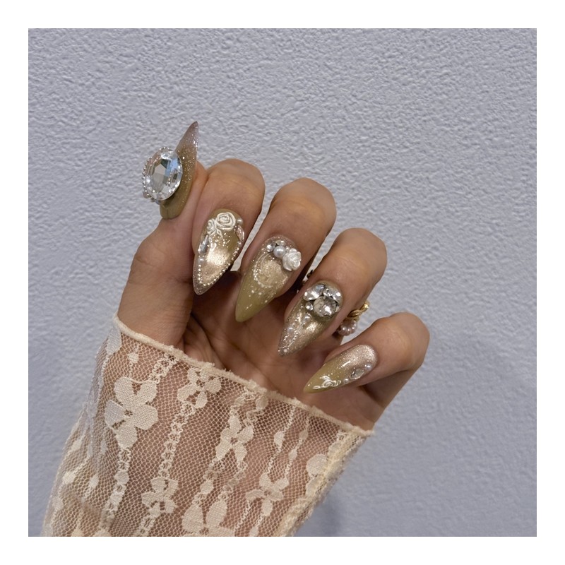 Magnetic Nail Golden Olive Beige✨ - M-Ballerina / 자석네일 골든