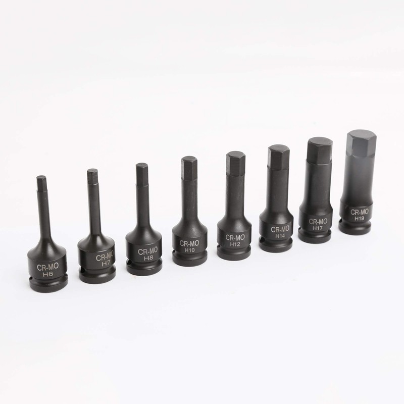 1/2" Drive Impact Socket Hex Bits | 8pc Metric Set