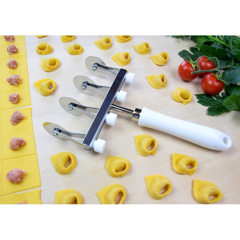 ELETTRO CENTER Art. 396 Adjustable Stainless Steel Cookie Cutter, White