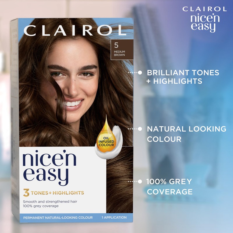Clairol Nice'n Easy Crème, Natural Looking Oil Infused Permanent Hair