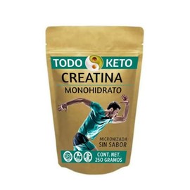 Creatina Monohidratada TODO KETO Micronizada Pura Sin Sabor 250 g Deportiva