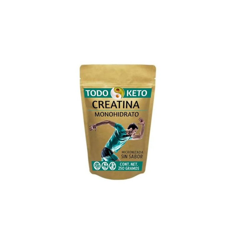 Creatina Monohidratada TODO KETO Micronizada Pura Sin Sabor 250 g