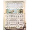 Today's Curtain Medallion Macramé Tier 24",Ecru, 35W x 24L