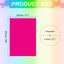 PATIKIL 16.5 x 11.7 Inch A3 Correction Gel Light Filter, 5 Pack, Color Transistent Filter Sheet, PVC Color Overlay for Reading, Video Shooting, DIY Crafts, Pink