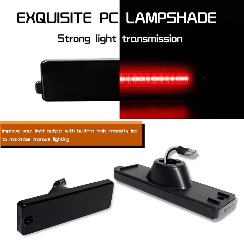 Tonsya Full Red Led Lamps Smoked Lens kit Compatible With