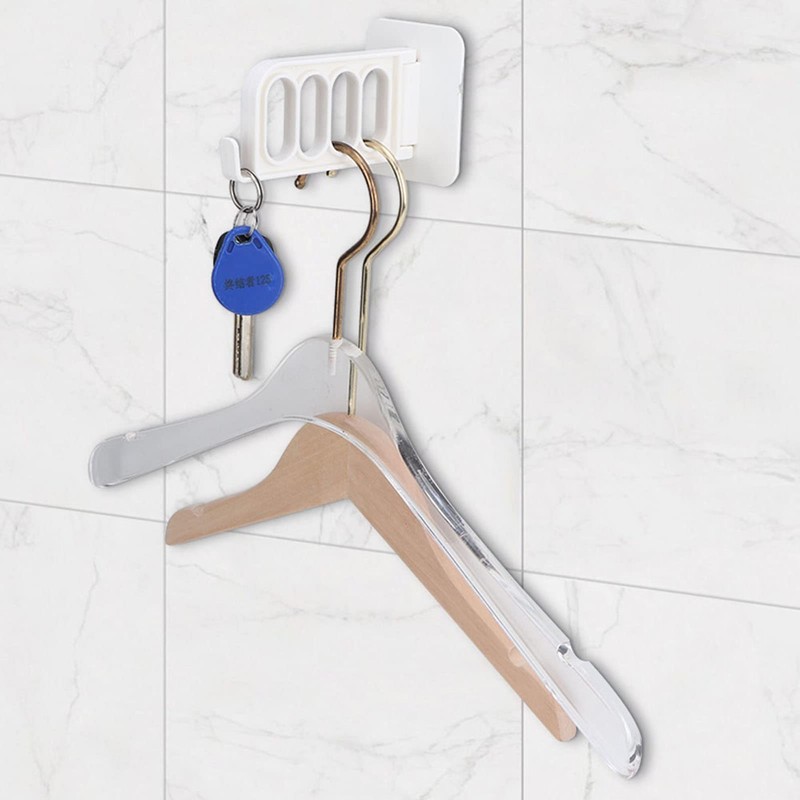 4 Hole Clothes Rack, Plastic Wall Mounted Clothes Storage Rack