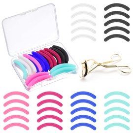 24pcs Eyelash Curler Refills Eyelash Curler Refill Pads Silicone Rubber Lash Replacement Pads for Universal with a Clear Storage Box Multi Color