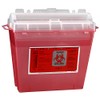 Bemis SharpSentinel Sharps Container, 5 Qt, Translucent Red, Rotating Lid