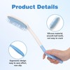 HilBeliFU Antislip Long Handle Hair Brush, Plastic Curved Handle Brush