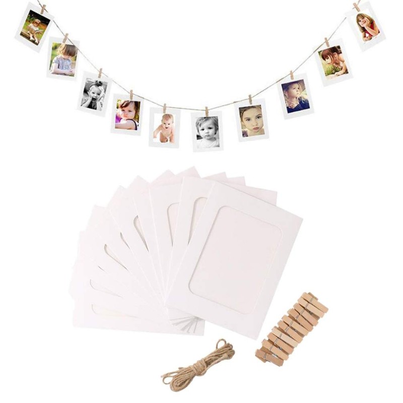 DOITOOL 10-Piece Photo Frame Paper DIY Photo Frame Hanging Set
