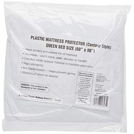 Mabis 554-8068-1952 Queen Contoured Plastic Mattress Protector for Home Beds