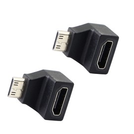 Mini HDMI Adapter,Right Angle 90 Degree Mini HDMI to Standard HDMI Connector Support 4K 1080P, YOUCHENG for Cameras, Computers, Projectors（2-Pack）