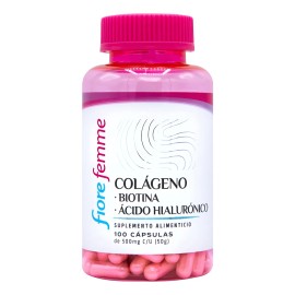 Fiore Femme Colágeno, Biotina Y Ácido Hialurónico, 100 Cáps.