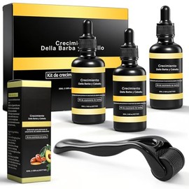 Aceite para barba de hombre,Aceite para Crecimiento de Vello Facial - Potenciador Rápido de Barba Fuerte y Dens,Con Rodillo para Crecimiento de Barba,