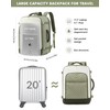 LOVEVOOK Women's Hand Luggage Backpack Large 40L, Light Green Beige