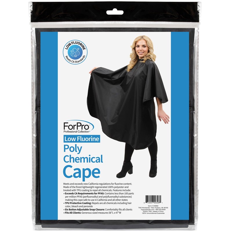 ForPro Low Fluorine Makeup Cape, Professional Mid-Length Beauty Cape with