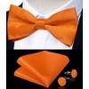 DiBanGu Orange Satin Bow Ties for Men Silk Pre-tied Bowtie