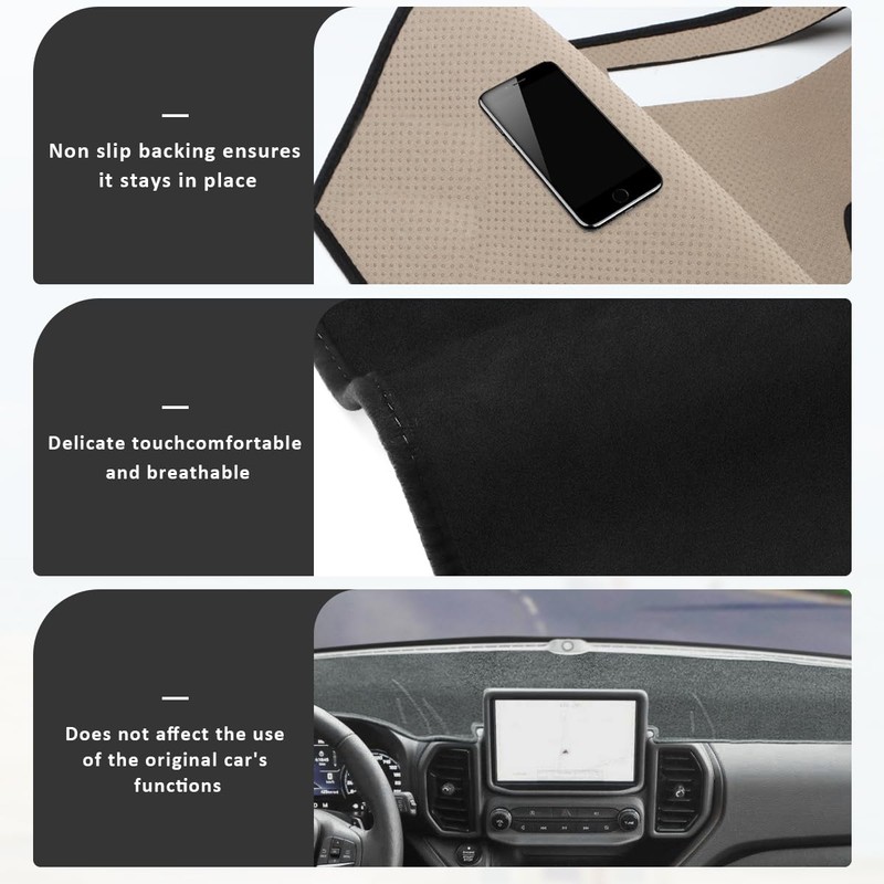 auovo Dashboard Cover Mat Compatible with Ford Bronco Sport Accesories