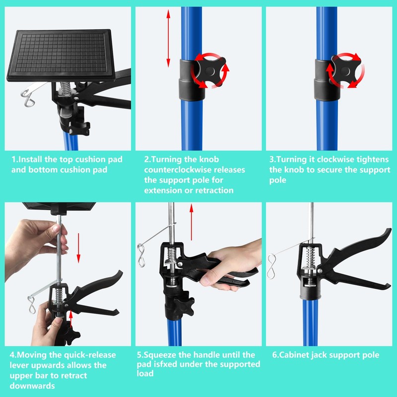 IvySync Cabinet Jack for Installing Cabinet，Adjustable 3rd Hand Support Pole