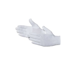Jah 585 Cotton Gloves 12 Pairs Oeko-Tex Standard Reinforced White Size 10