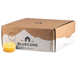 Bluecorn Beeswax 100% Pure Beeswax Tea Light Refills (no Cup) (Raw, 48 case)