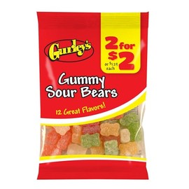 Gurley's Sour Gummi Bears, Mouth-Puckering Fruit Flavored Candies (Pack of 12)