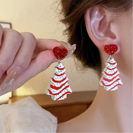 QOMJUFA Christmas Earrings, Christmas Earrings Women, Dangle Earrings, Creative Christmas Earrings, Christmas Earrings Children, Earrings for Women, Christmas Decorations for Girls and Women, Acrylic