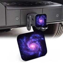 NITAHHHY Trailer Hitch Cover, Spiral Blue Purple Starry Galaxy 2 Inch Hitch Plug Covers Hitch Cover Tube Rubber Towing, Square Receiver Plug Cap for Cars Suvs Trucks