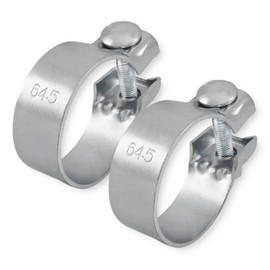 2x Wide Range Clamps Diameter 37-82 mm Exhaust Clamp Tractor Galvanised (64.5 mm (63-66 mm))
