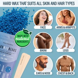 Tress Wellness Waxing Kit for Sensitive Skin – Safe for Face & Skin, Prep & Aftercare Spray, Easy to Use – At-Home Kit for Face, Bikini, Brazilian & Full Body - Digital Display, Dusty Peach