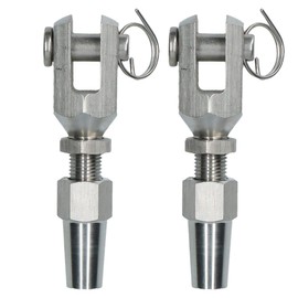 AB Tools 5mm Wire Cable Rope Jaw Rigging Terminal Swageless DIY Fitting Stainless 2 PK