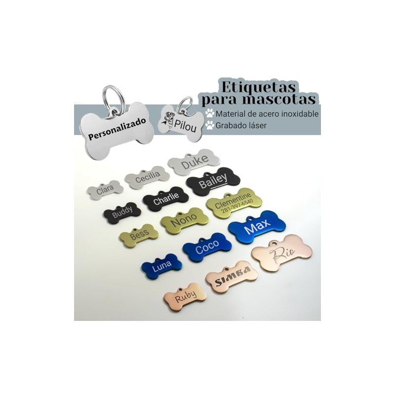 Etiqueta de Identificación de Perro de Huesos, Placa de Identificación
