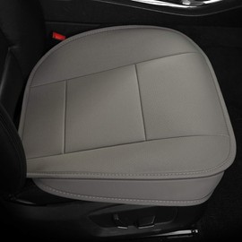 LUOLLOVE Seat Cover Auto Universal Leather Super Soft for Front Seat 1 Piece (Grey 52 x 51 cm)