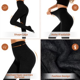 Durio Thermal Tights Women's Winter Extra Warm Tights Women's Lined Tights Thermal Leggings for Women, brown
