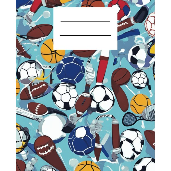 Wide Ruled Composition Book Sports Aesthetic, Diary, Writing Journal Notebook