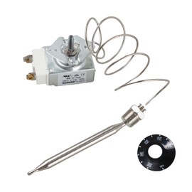 Millivolt Thermostat Control for Gas Deep Fryer with 3/8" MPT Connection Compatible with Adcraft Atosa 301030004 and Robertshaw 5300-402 Replacement for OEM Part# RX-2-24