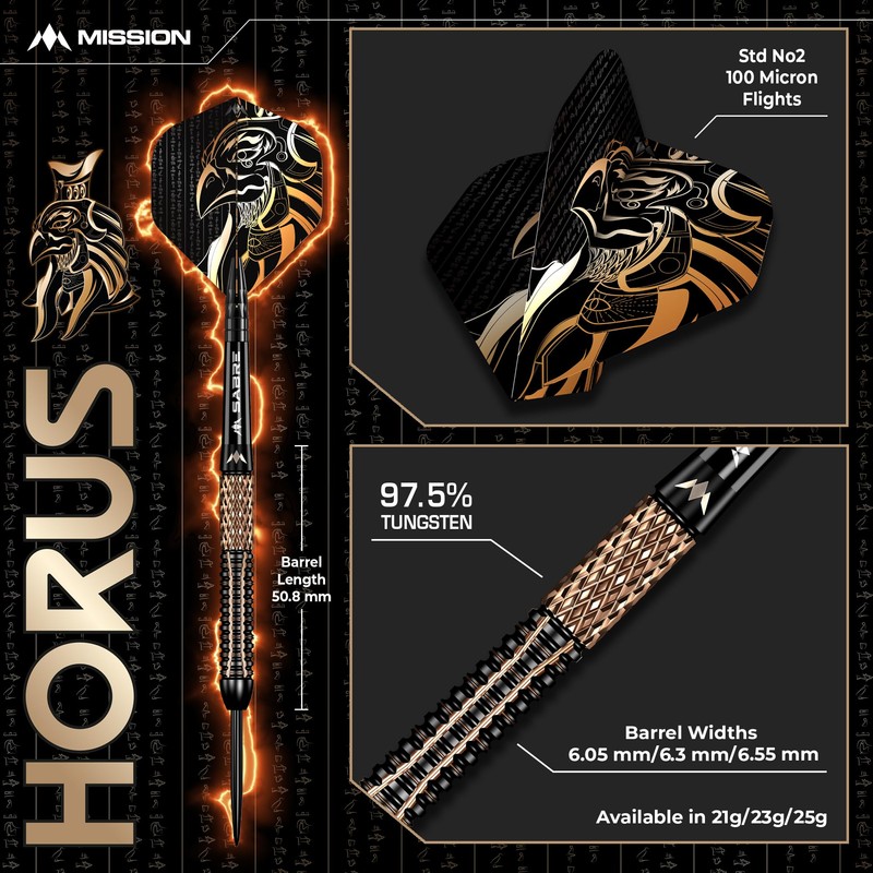 Mission | Horus Darts | Black & Bronze | Electro