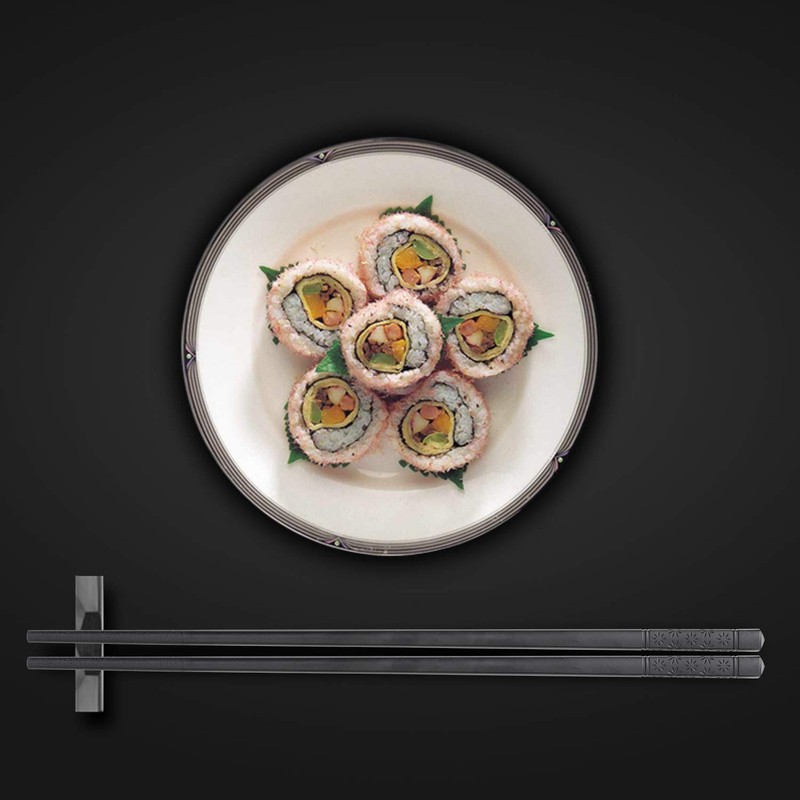10 Pairs Fiberglass Chopsticks, Reusable Alloy Chop Sticks Non-slip Chopsticks,