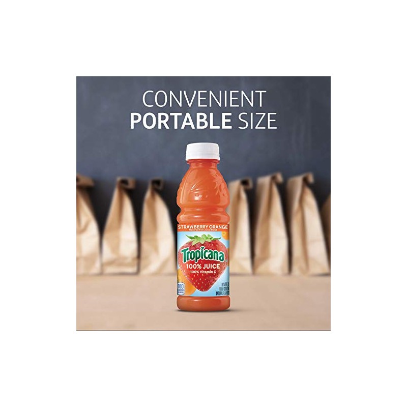 Tropicana 100% Orange Strawberry Juice,�Single Serve, 10 Fl Oz Bottles