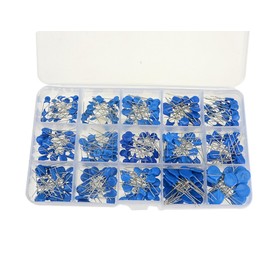 DollaTek 300PCS 1KV 2KV 3KV 15 Value (Each of 20PCS) High Voltage Ceramic Capacitor Assortment Set Kit + Plastic Box