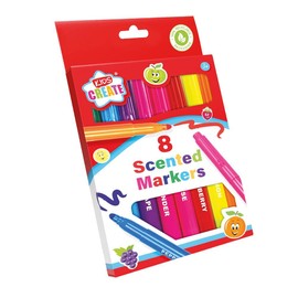 BG Assorted Colours Kids Scented Fruity Marker Colouring Pens - Pack of 8