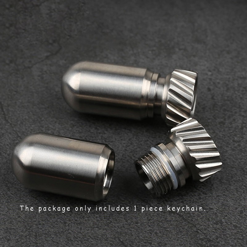 Titanium Small Pill Organizer Keychain Waterproof Pill Container Case Portable